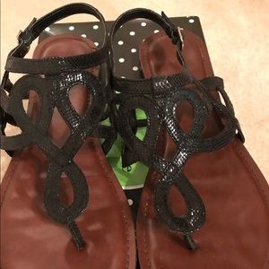 Kelly and Katie sparkly black sandals